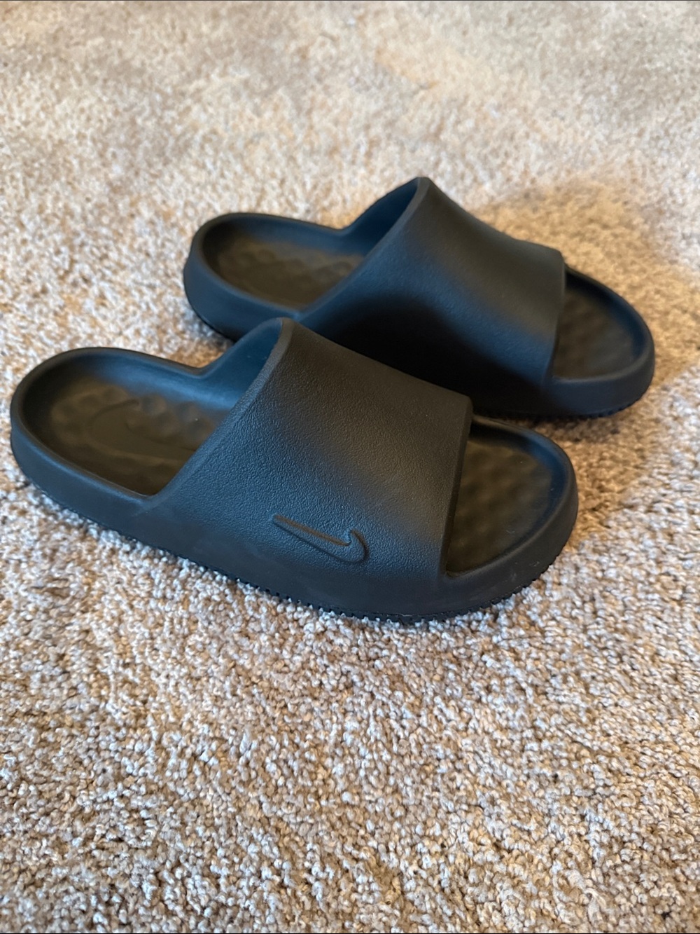 Nike Matte Black Comfort Slide Sandals